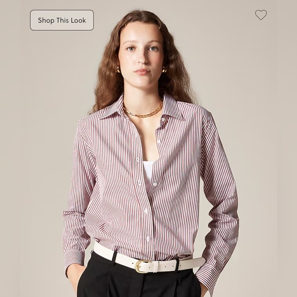 J. Crew Tops - J. Crew Red and White Striped Shirt NWT - SZ M